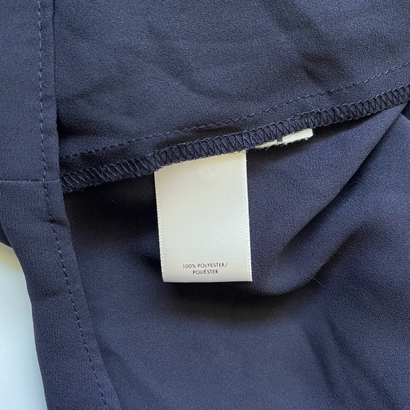 Ann Taylor Navy Blue Flare Sleeve Tie Back Blouse Medium Women’s - Picture 10 of 11